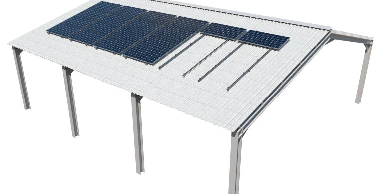 Sistema Coplanar con guía perforada acero Atlantis C4-M Indextrut Solar GP-XS.